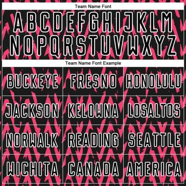 Custom Black Hot Pink-White Abstract Geometric Pattern Sublimation Soccer Uniform Jersey - Image 4