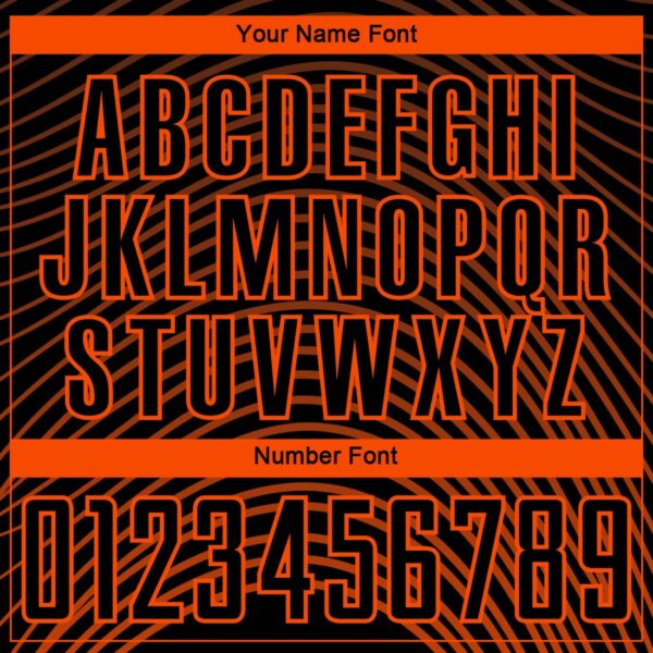 Custom Black Orange Gradient Geometric Lines Sublimation Soccer Uniform Jersey - Image 3