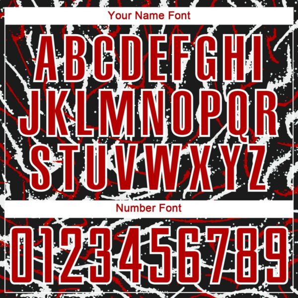 Custom Black Red-White Curved And Wavy Lines Sublimation Soccer Uniform Jersey - Image 3