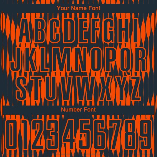 Custom Navy Orange Abstract Triangle Sublimation Soccer Uniform Jersey - Image 3