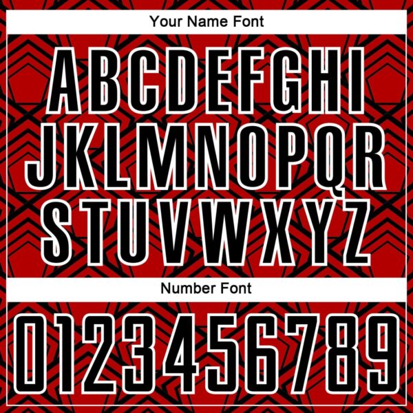 Custom Red Black-White Geometric Pattern Sublimation Soccer Uniform Jersey - Image 3